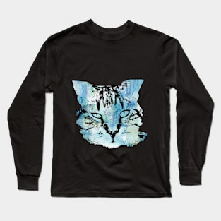 Beautiful watercolor cat face Long Sleeve T-Shirt